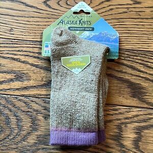 Alaska‎ Knits Outdoor Merino Wool Blend Midweight Crew Socks Fisherman Core D14